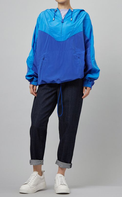 フード付バイカラープルオーバー