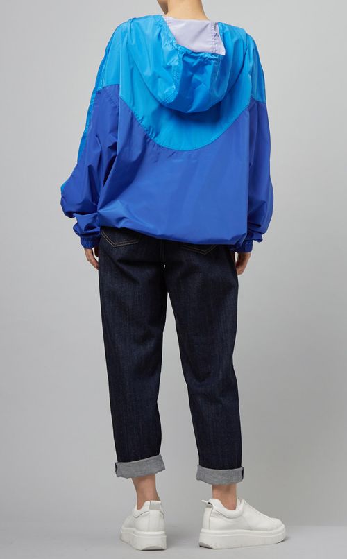 フード付バイカラープルオーバー