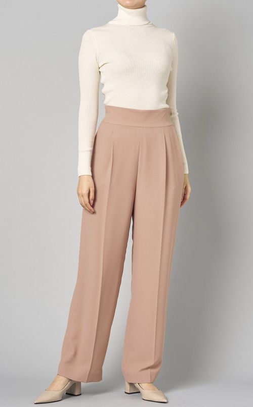 ジョーゼットタックストレートパンツ