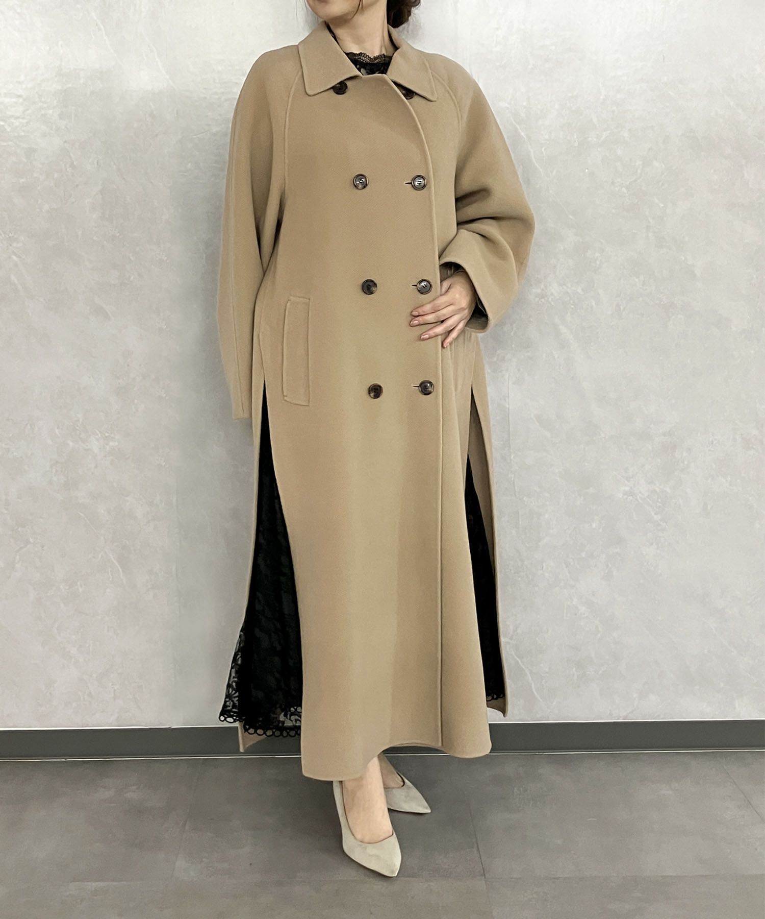 Theory ダブルブレストコート サイズ0 Theory｜ウールカシミアダブルブレストコート