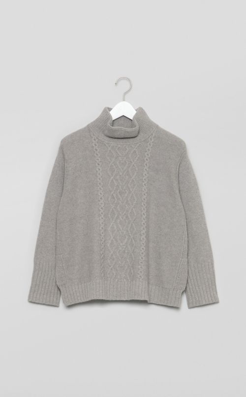 ウールコットンケーブルニット
