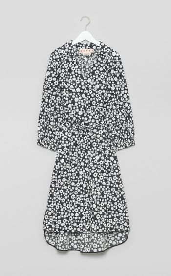 ギャザースリーブフラワーワンピース