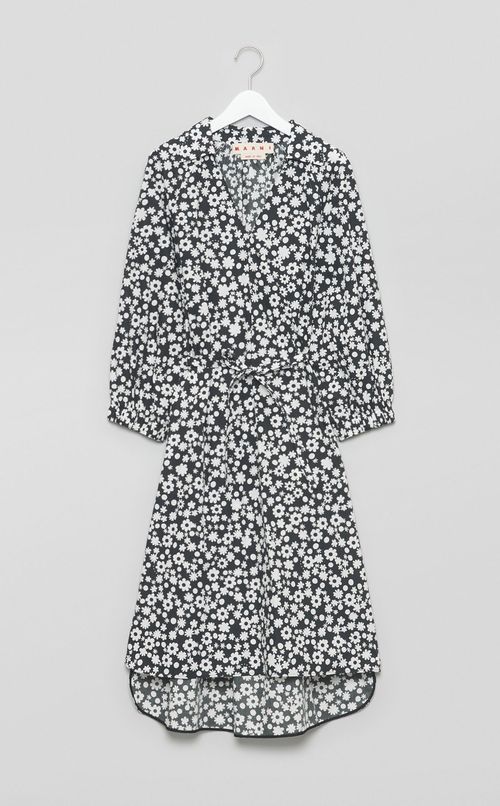 ギャザースリーブフラワーワンピース