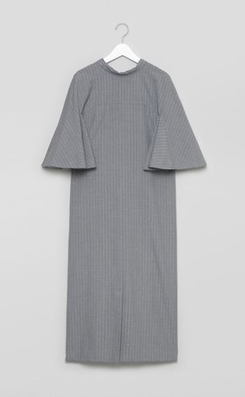 ラメストライプフレアスリーブワンピース