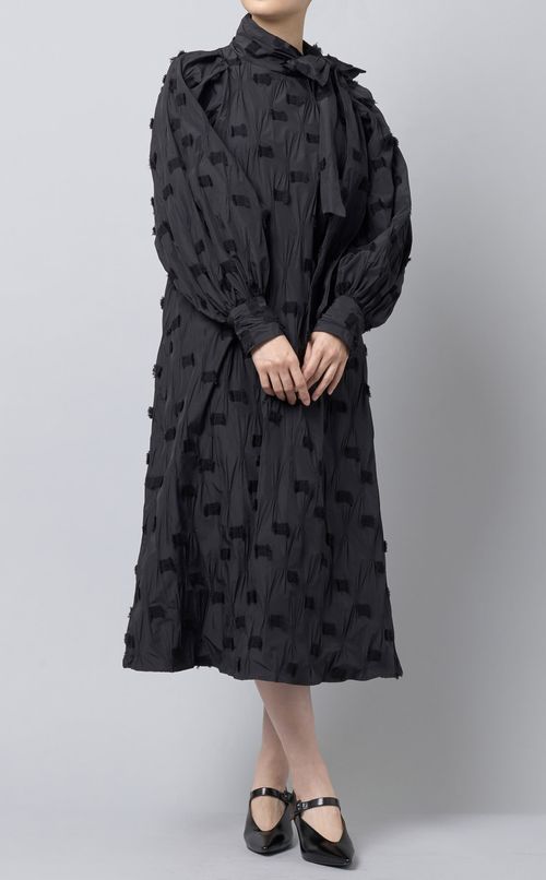 ジャガードボリュームスリーブワンピース