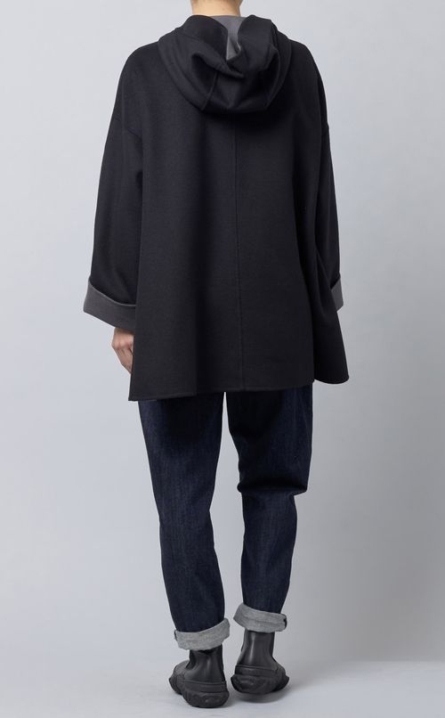 ウールシルクリバーシブルコート