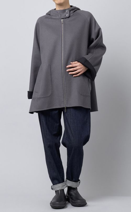 ウールシルクリバーシブルコート