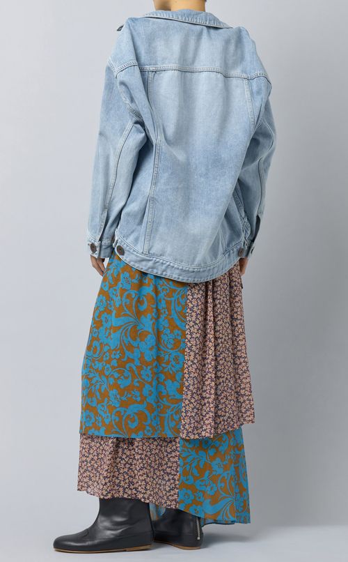 ラウンドデザインデニムブルゾン