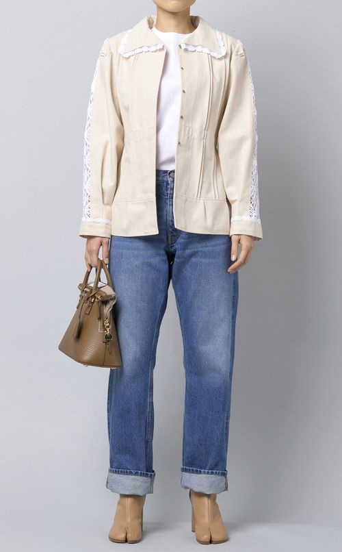 ビッグカラーレースシャツジャケット