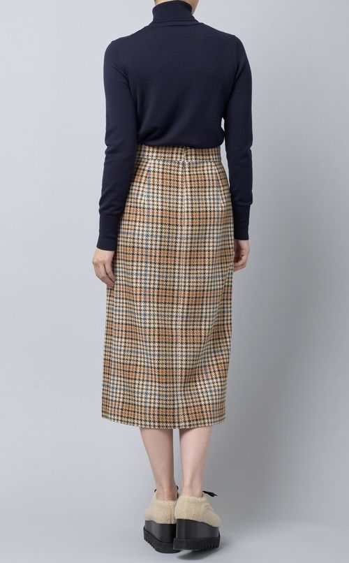 チェックタイトラップスカート