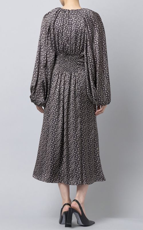 バルーンスリーブプリントワンピース