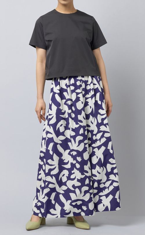 バイカラープリントイージーパンツ