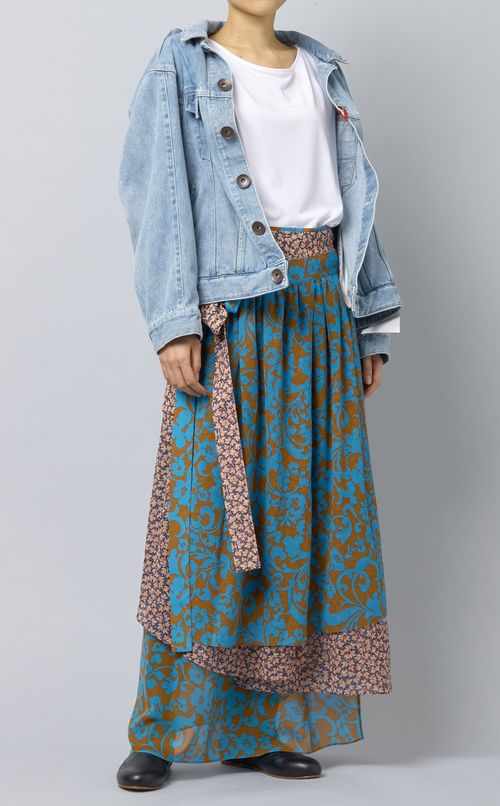 ラウンドデザインデニムブルゾン