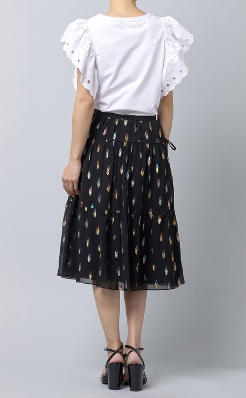 フェザーモチーフフレアスカート