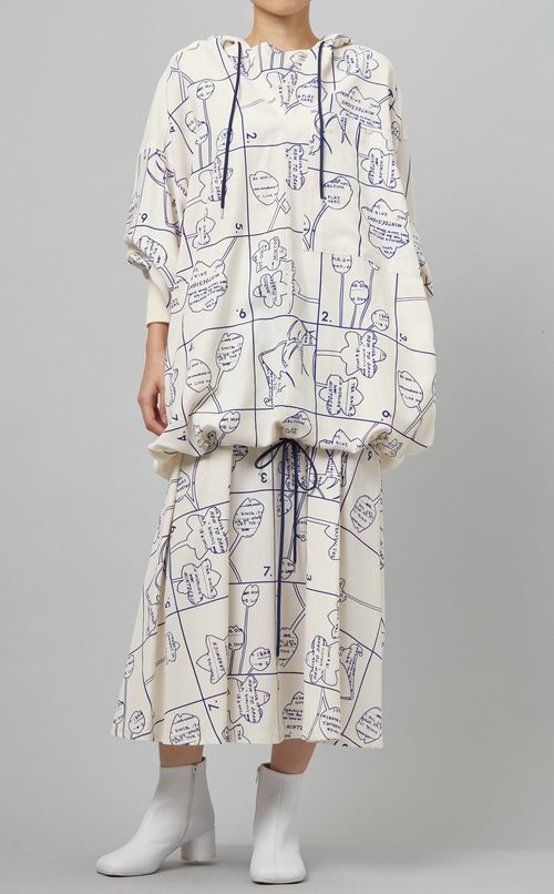 オーバーサイズプリントフーディ