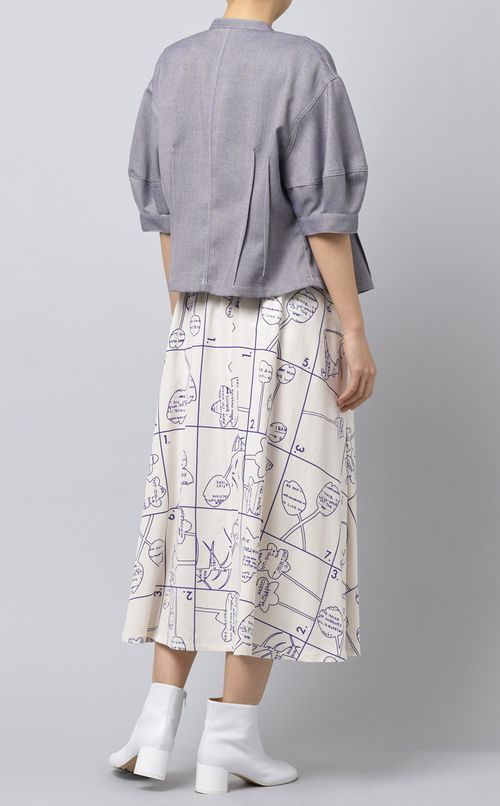 ラウンドスリーブノーカラージャケット