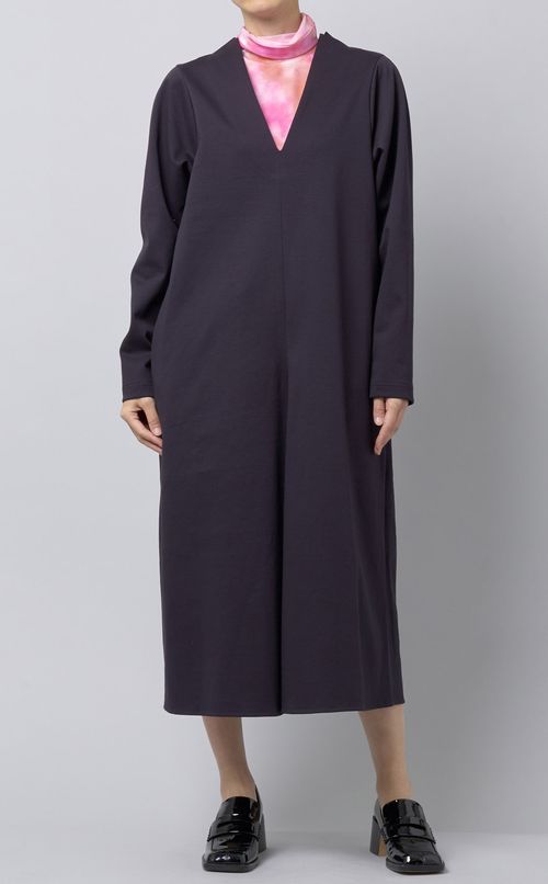 Vネックカットソーワンピース