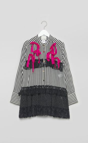 【roop】リボンストライプブラウス