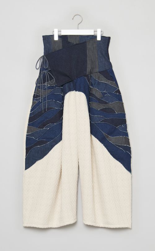 【roop】デニムレース袴パンツ