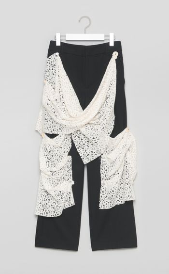 【roop】ニュアンスレースボタンパンツ