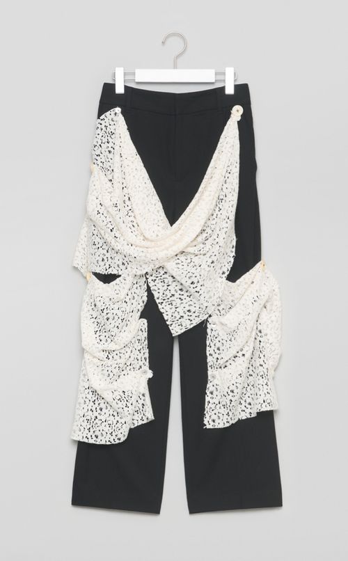 【roop】ニュアンスレースボタンパンツ