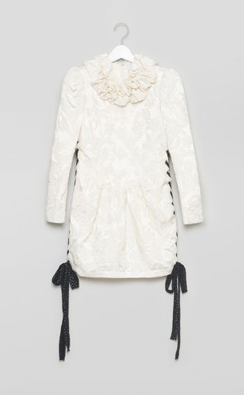 【roop】レースアップフリルミニワンピース