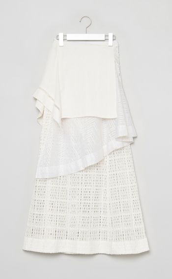 【roop】スクエアパッチワークエプロンスカート（重ね着用）