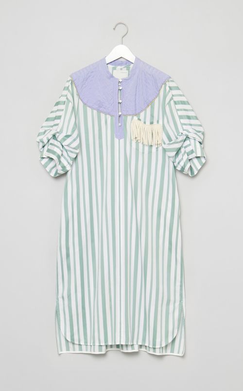 【roop】マルチストライプシャツドレス