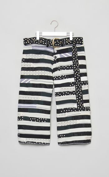 【roop】BW stripe baker pants