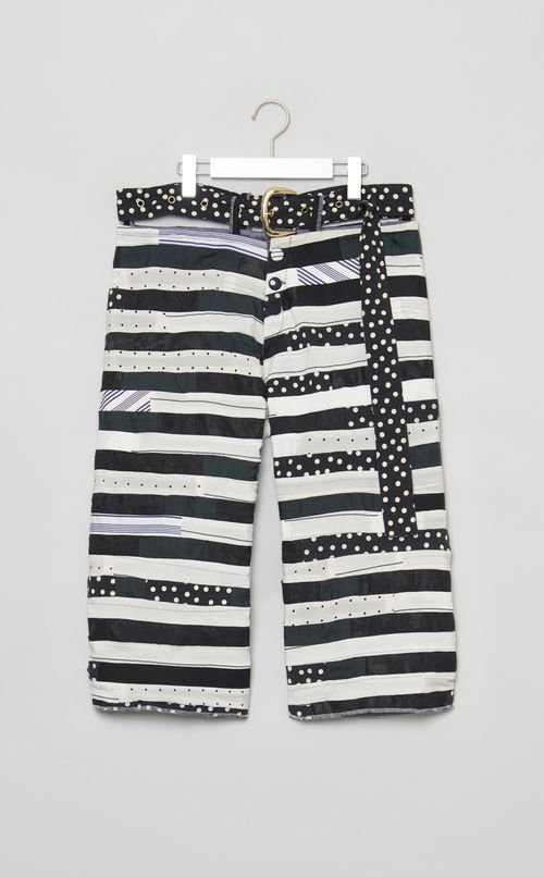 【roop】BW stripe baker pants