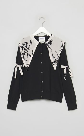 【roop】つけ襟風ニットカーディンガン