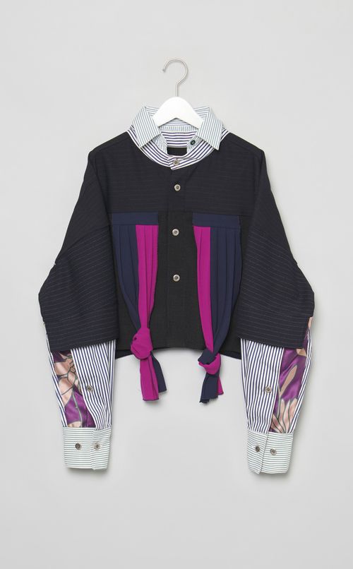 【roop】フロントプリーツシャツ