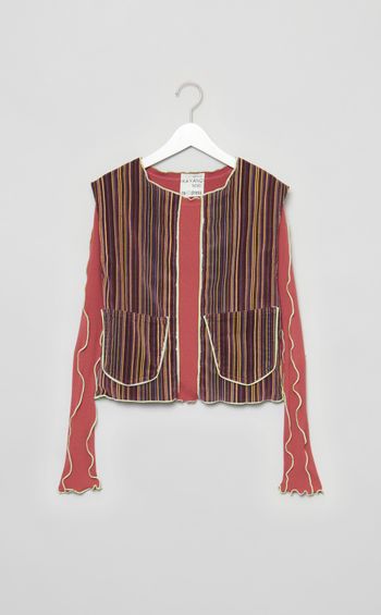 【roop】ストライプベスト付きニット