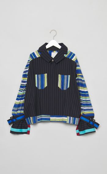 【roop】ネイビーストライプ×ブルーストライプシャツ