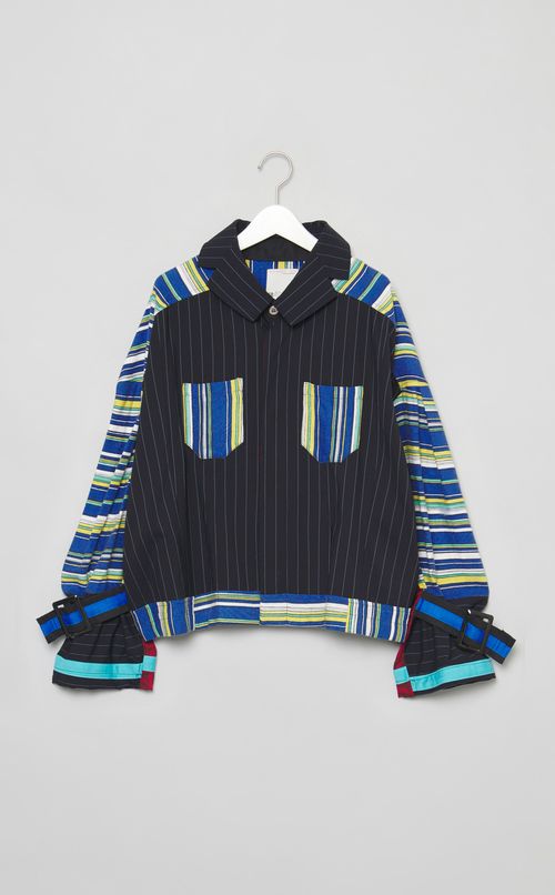 【roop】ネイビーストライプ×ブルーストライプシャツ