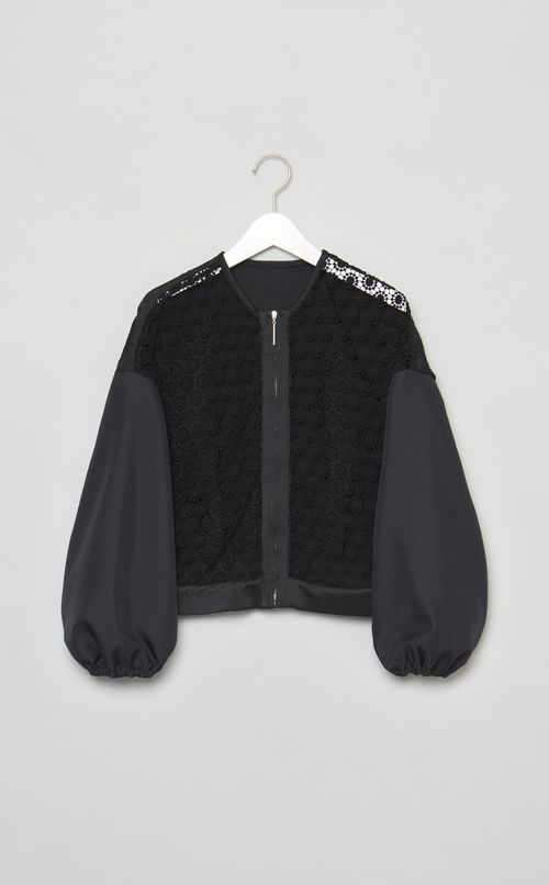 【roop】Flower Lace Jacquard Blouson