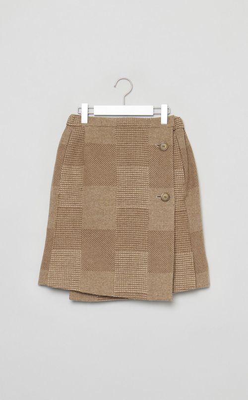 【roop】グレンチェックラップスカート