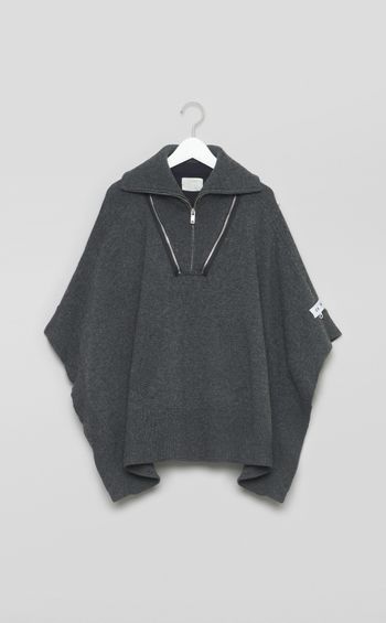 【roop】ハーフジップポンチョワンピース