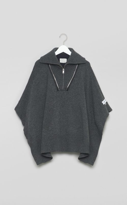 【roop】ハーフジップポンチョワンピース