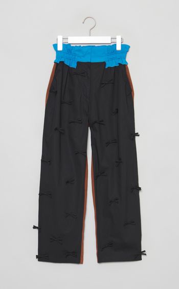 【roop】フリルウエストトライカラーパンツ