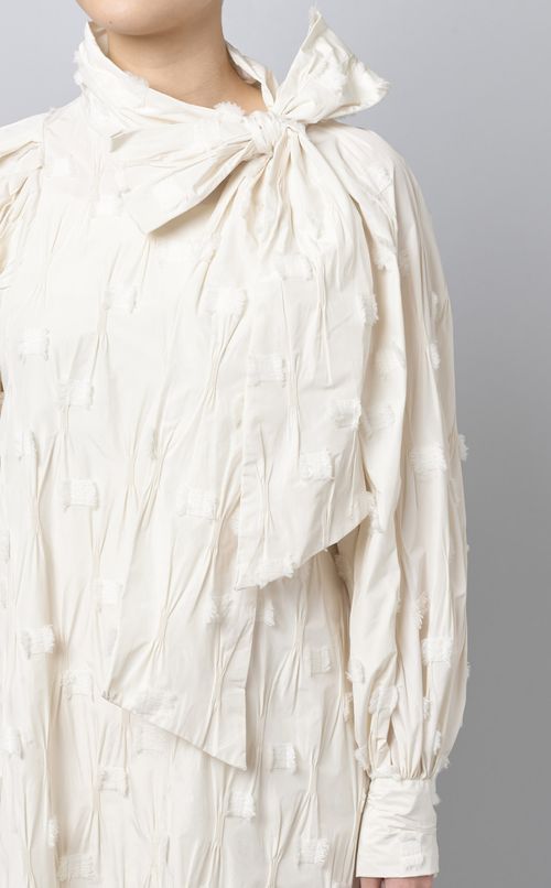 ジャガードボリュームスリーブワンピース