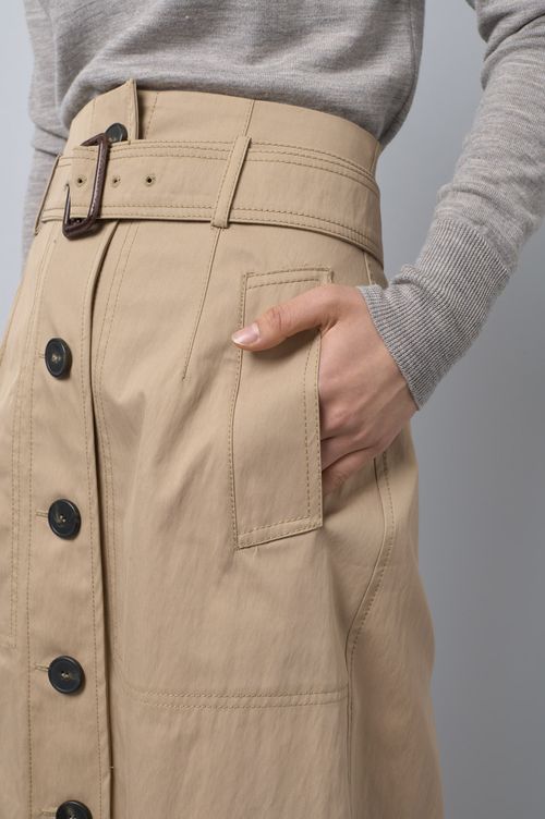 ベルト付ツイルスカート