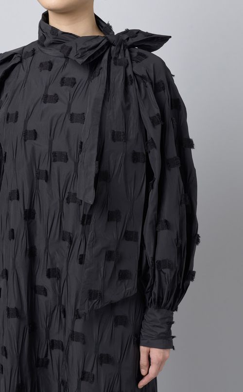 ジャガードボリュームスリーブワンピース