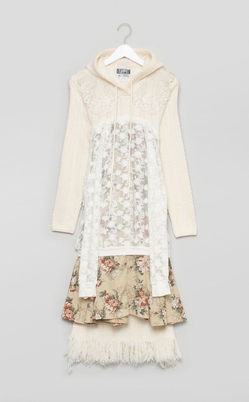 【roop】lace veil one-piece