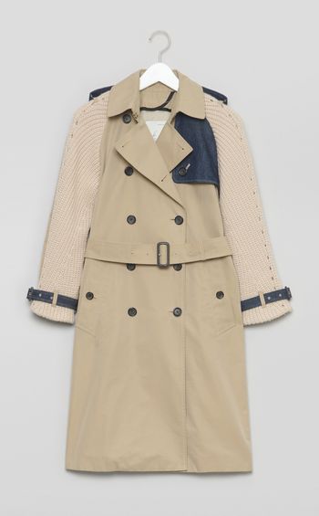 【roop】デニムローゲージニットトレンチコート