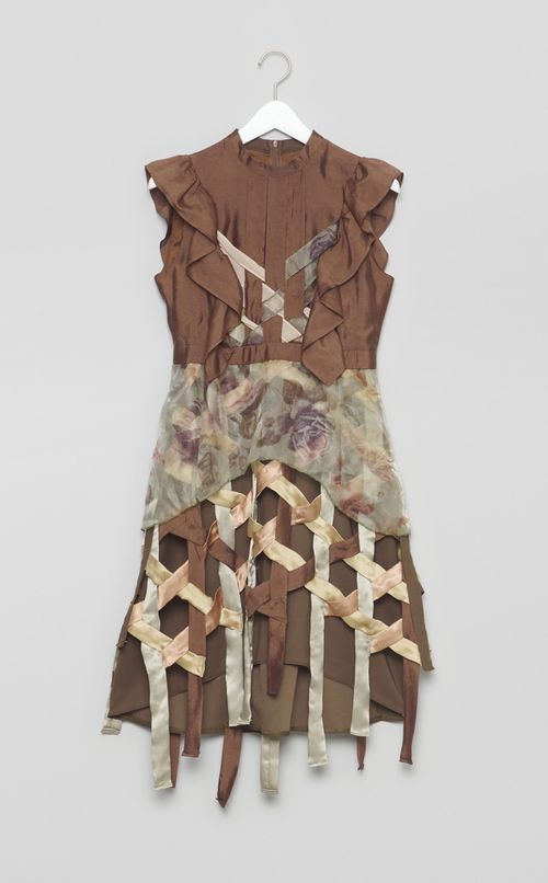 【roop】異素材編みレイアワンピース