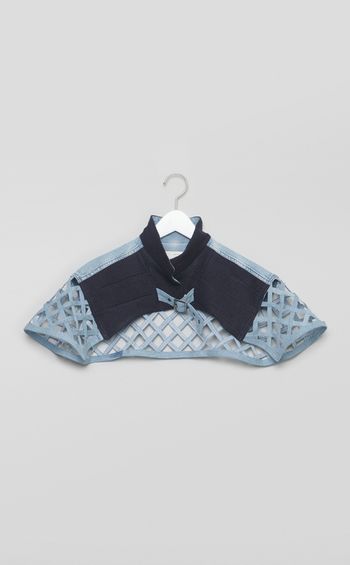 【roop】デニム編みポンチョ