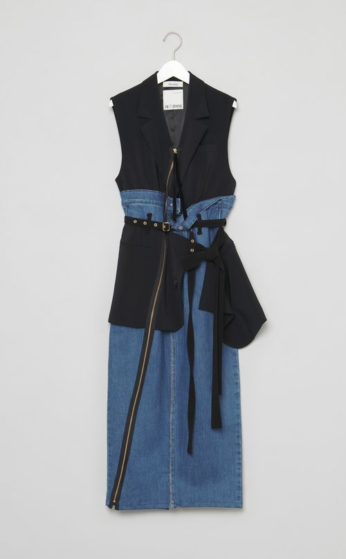 【roop】ドッキングジャケットデニムワンピ