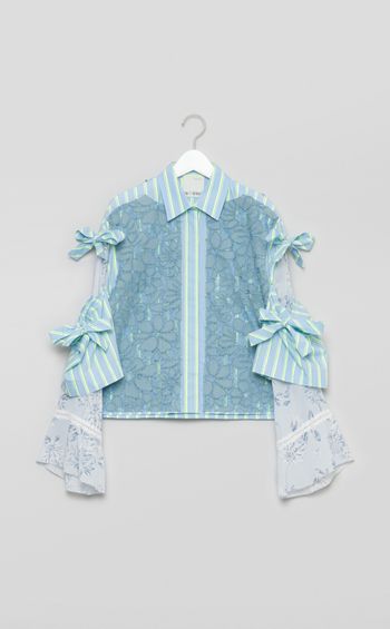 【roop】ネオンストライプレースシャツ