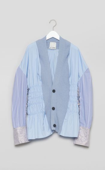 【roop】ストライプゴムシャーリングカーディガン